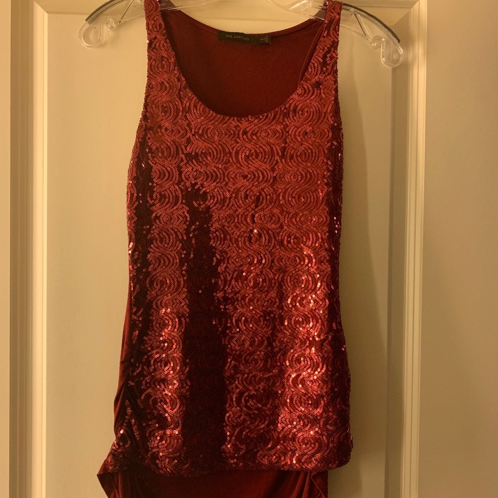 Red sequin top